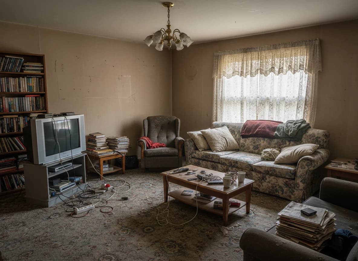 KI Raumgestaltung Vorher - Wohnzimmer ohne Design